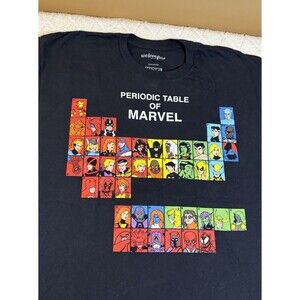 Marvel Comics Periodic Table Of Marvel Hero’s & Villians Black Shirt Size XL
